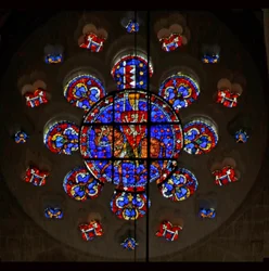 Rosettenfenster, das Simon de Montfort darstellt, Kathedrale von Chartres